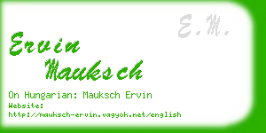 ervin mauksch business card